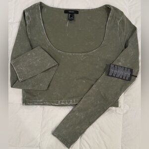 Forever 21 Long Sleeve Top - Sage Green